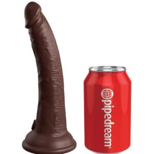 Vigoroso KING COCK - ELITE DILDO DE SILICONE REALÍSTICO 17.8 CM CASTANHO