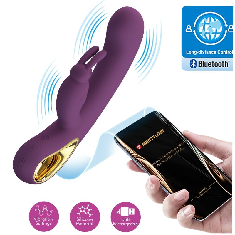 Vigoroso PRETTY LOVE - LIAM VIBRADOR RABBIT E ESTIMULADOR DO PONTO G ROXO