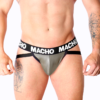 vVigoroso MACHO - MX27GR JOCK COURO CINZA BEGE S