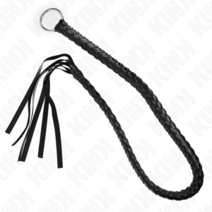 vVigoroso KINK - CHICOTE DE SERPENTE COM ANEL DE MÃO PRETO 65 CM