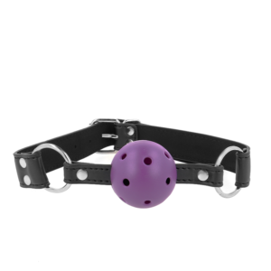 vVigoroso KINK - BOLA RESPIRÁVEL 4 CM MORDAÇA COM REBITE DUPLO ROXO 62