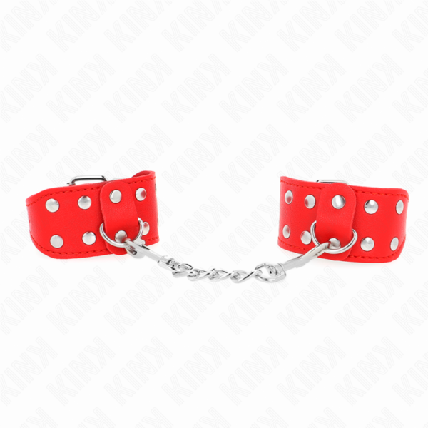 vVigoroso KINK - PULSEIRAS COM LINHA DUPLA DE PREGOS AJUSTÁVEIS VERMELHO