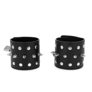 vVigoroso KINK - RETENÇÕES DE PULSO PUNK COM PONTOS 25 X 6 CM