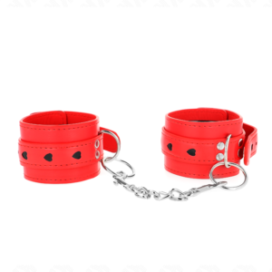 vVigoroso KINK - PULSO VERMELHO COM INSERÇÃO DE CORAÇÃO PRETO AJUSTÁVEL 21-28 CM X 5