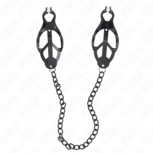 vVigoroso KINK - PINÇAS DE TREVO JAPONÊS COM CORRENTE PRETA 30 CM