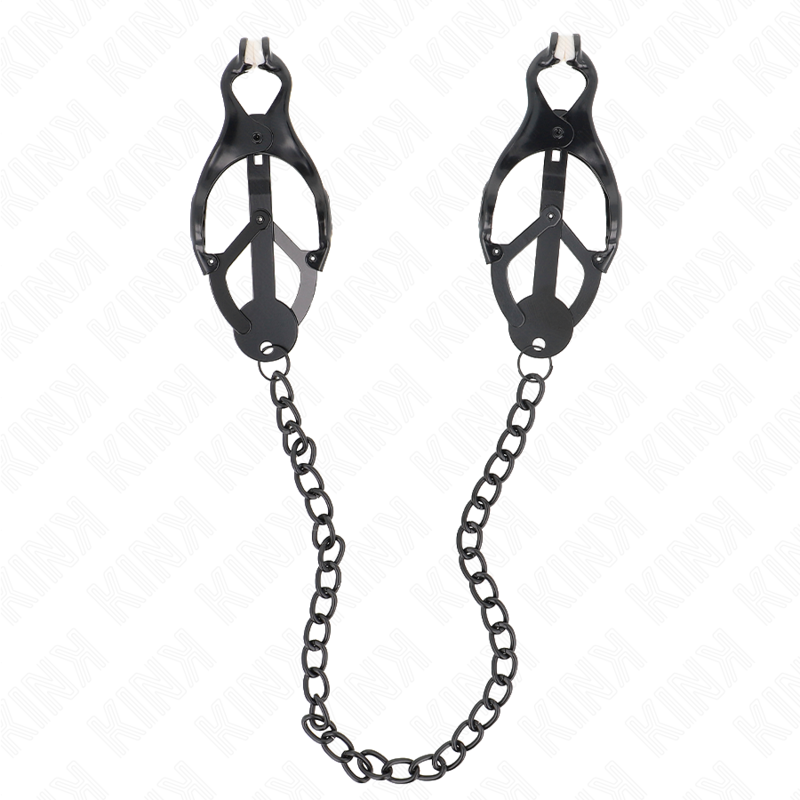 vVigoroso KINK - PINÇAS DE TREVO JAPONÊS COM CORRENTE PRETA 30 CM