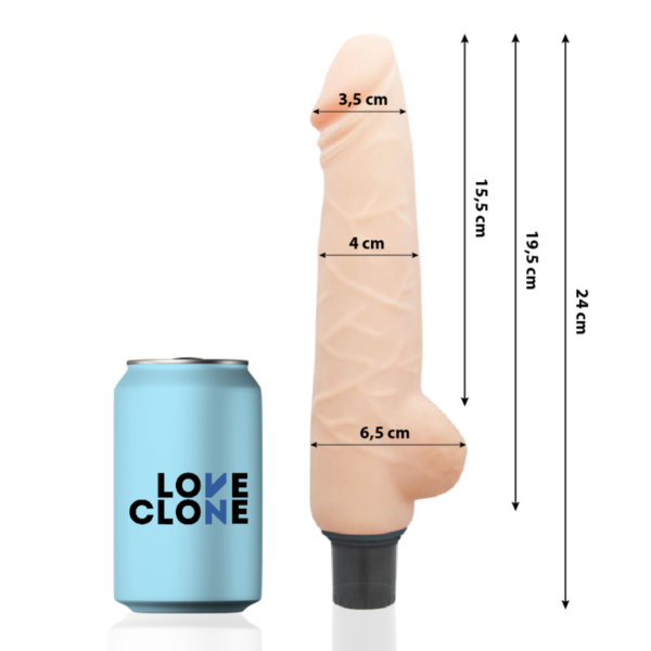 Vigoroso LOVECLONE - VIBRADOR AUTO LUBRIFICANTE HARALD 24 CM -O- 4 CM