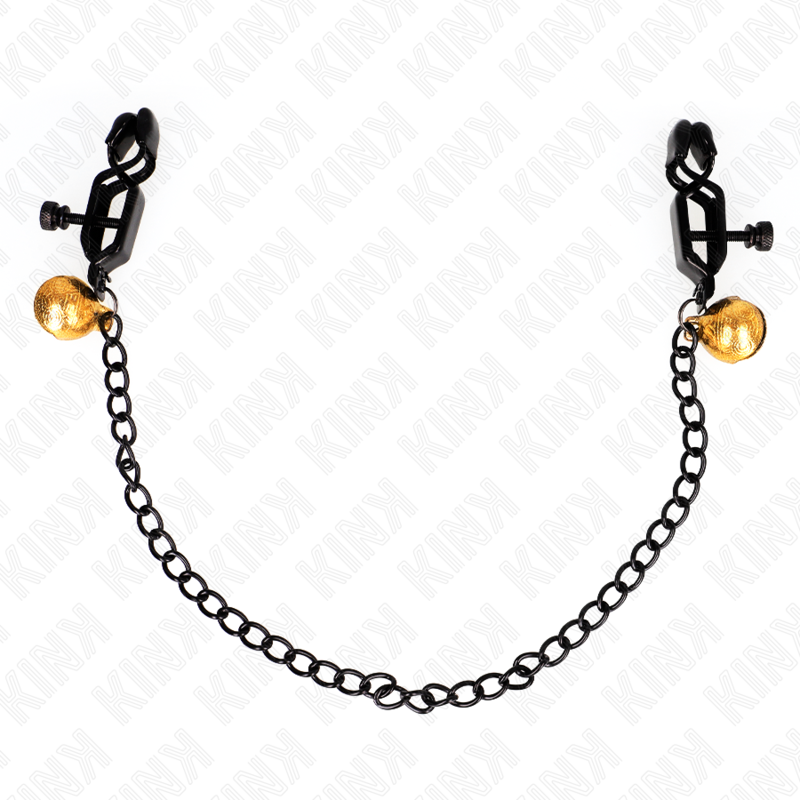 vVigoroso KINK - PINÇAS DE CADEIA PLANA E SINO PRATA 30 CM
