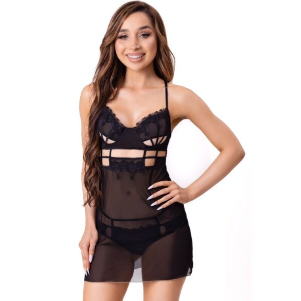 vVigoroso LIVCO CORSETTI FASHION - MAIA 20247 BABYDOLL + TANGA PRETA S/M