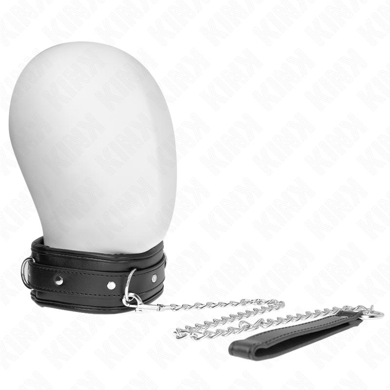 vVigoroso KINK - COLAR COM ESPONJA ALÇA DE IMITAÇÃO DE COURO MODELO 3 AJUSTÁVEL 37-54 CM X 3 CM