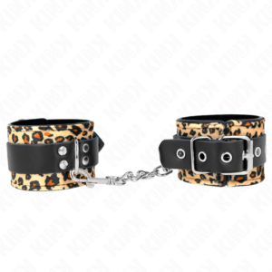 vVigoroso KINK - RETENÇÃO DE PULSO DE COURO REAL LEOPARDO AJUSTÁVEL 18-29 CM X 5