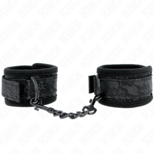 vVigoroso KINK - PUNHOS COBERTOS DE RENDA ESCURA NEOPRENE AJUSTÁVEL PRETO 20-29 CM X 5 CM