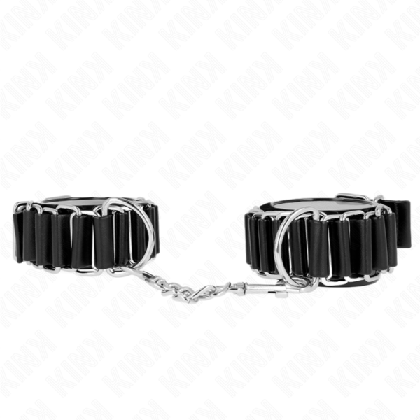 vVigoroso KINK - RETENÇÕES DE PULSO FINAS DOBRADIÇADAS PRETAS AJUSTRÁVEIS 16-22 CM X 3