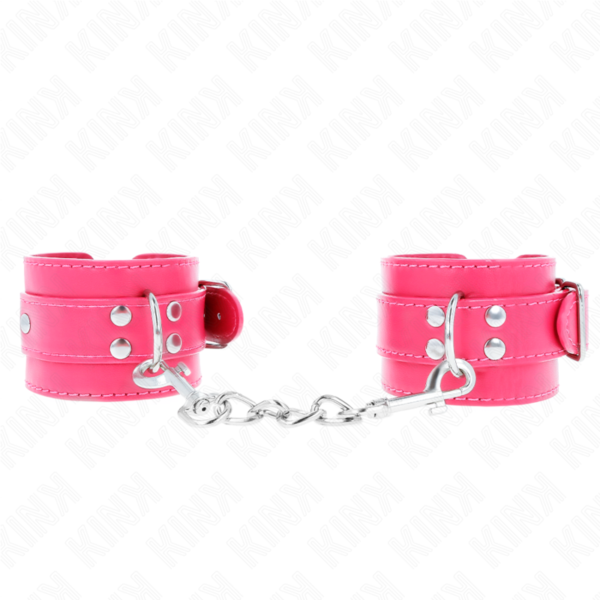 vVigoroso KINK - PUNHOS RASPBERRY ROSE COM FORRO RASPBERRY ROSE AJUSTÁVEL 20-28 CM X 5