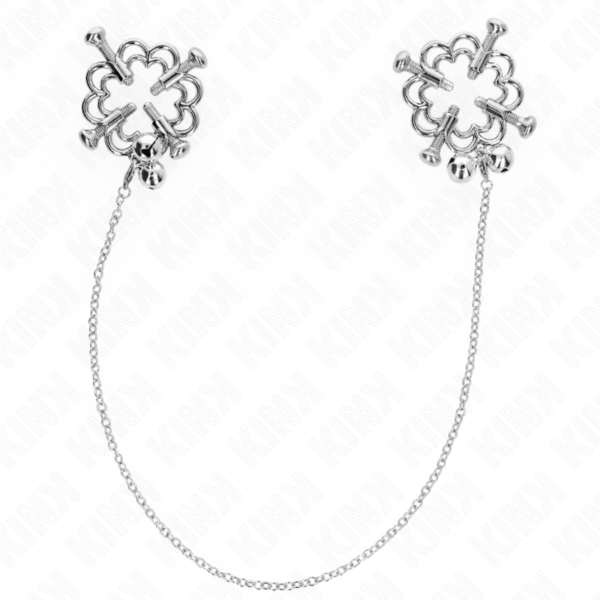 vVigoroso KINK - PINÇAS DE FLOR DE METAL COM CORRENTE