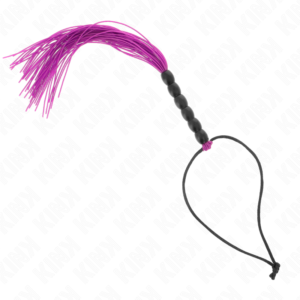 vVigoroso KINK - MINI CHICOTE DE SILICONE COM 6 CONTAS ROXAS 26 CM