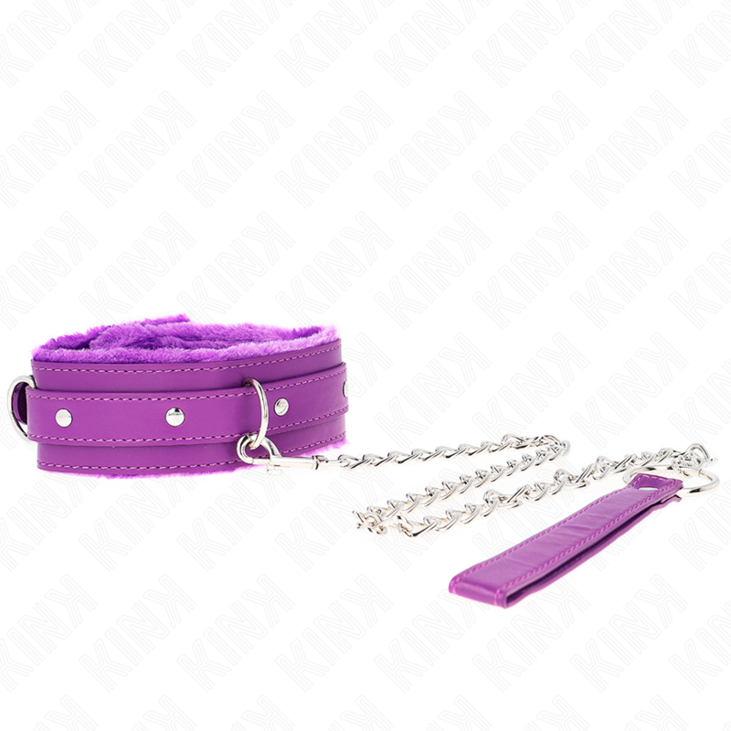 vVigoroso KINK - COLAR COM TRELA 65 CM COM RESTRIÇÕES ROXO 36-42 CM X 5