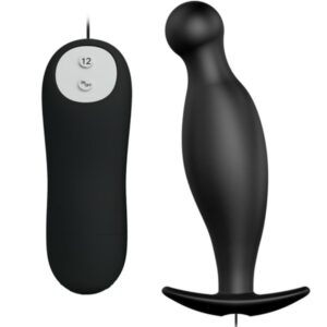 vVigoroso PRETTY LOVE - PLUG ANAL DE SILICONE 12 MODOS DE VIBRAO PRETO