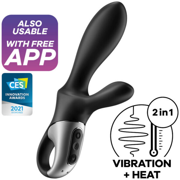 Vigoroso SATISFYER - HEAT CLIMAX+ APP VIBRADOR ANAL PRETO