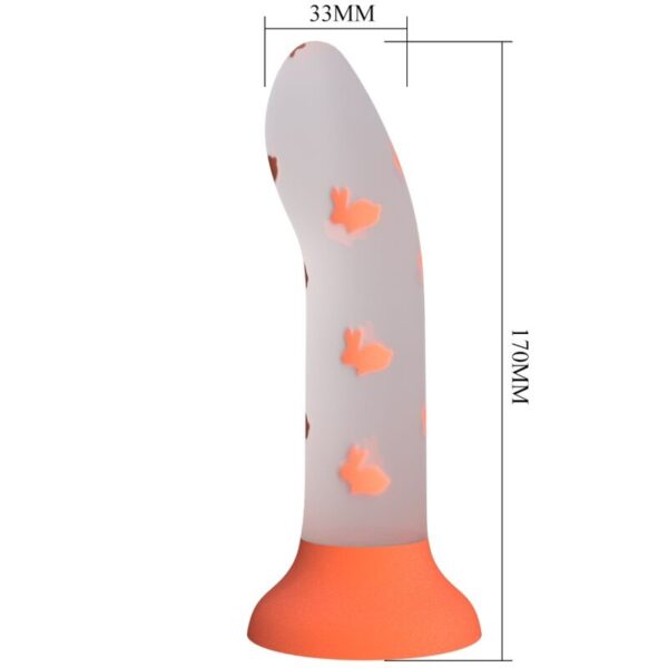 Vigoroso PRETTY LOVE - DILDO MÁGICO NIGHTFALL SEM VIBRAÇÃO LUMINOSO LARANJA