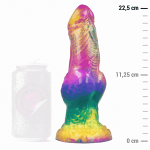 Vigoroso EPIC - IRIS DILDO COM TESTÍCULOS DE PRAZER ARCO-ÍRIS