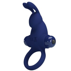 Vigoroso PRETTY LOVE - JIRO ANEL DE COELHO COM VIBRAO AZUL