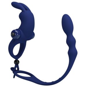 Vigoroso PRETTY LOVE - AYAD ANEL VIBRADOR COELHO COM PLUG AZUL