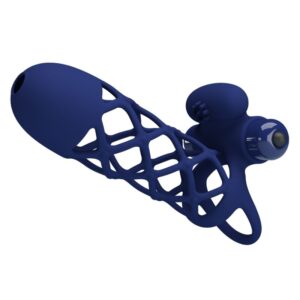 Vigoroso PRETTY LOVE - GIANN ANEL VIBRADOR COM BAINHA DE SILICONE AZUL