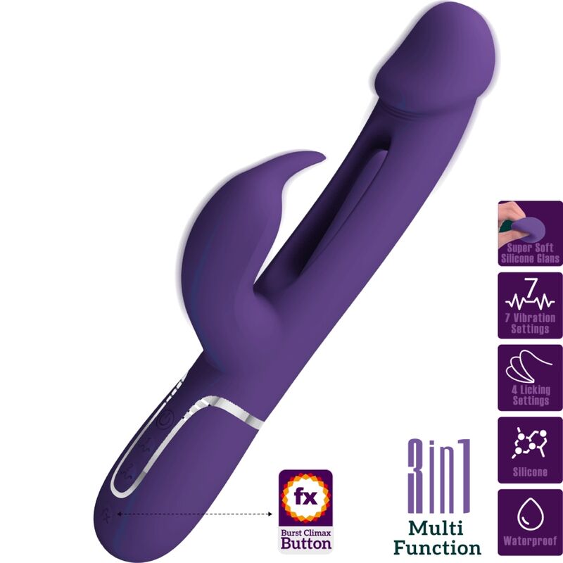 Vigoroso BONITO AMOR - KAMPAS COELHO VIBRADOR MULTIFUNÇÃO 3 EM 1 COM LÍNGUA VIOLETA