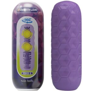 Vigoroso PRETTY LOVE - MASTURBADOR MASCULINO TWIN BALLS ROXO