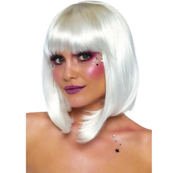 vVigoroso LEG AVENUE - PERUCA BOB CUT FOSFORESCENTE BRANCA