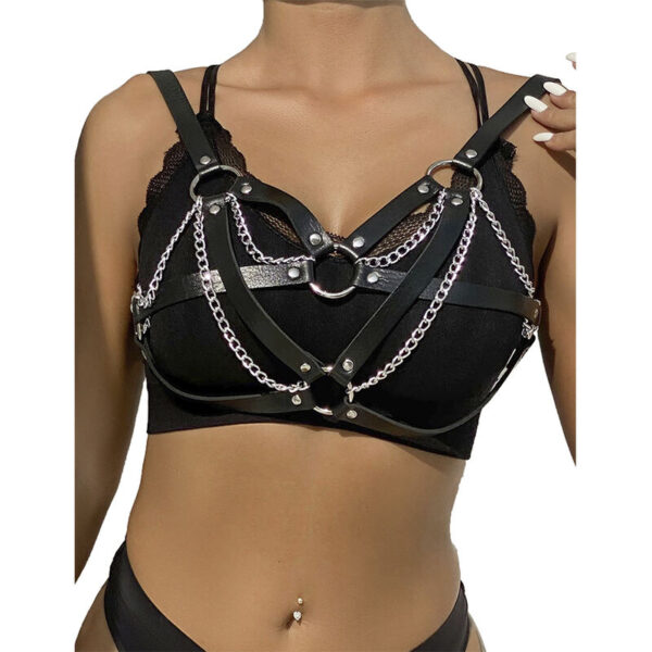 vVigoroso SUBBLIME - 953713 PUNK BONDAGE CINTO FIVELA DE METAL PRETO TAMANHO ÚNICO