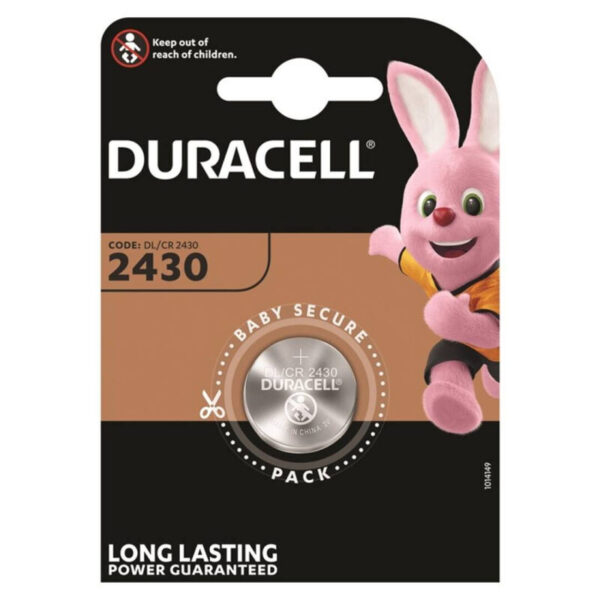 Vigoroso DURACELL - BATERIA BOTO LITIO CR2430 3V 1 UNIDADE