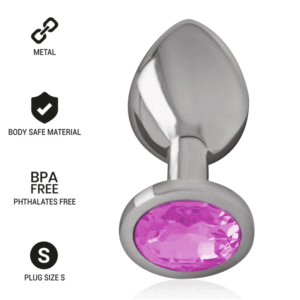 vVigoroso INTENSE - PLUG ANAL DE METAL DE ALUMÍNIO COM CRISTAL ROSA TAMANHO S