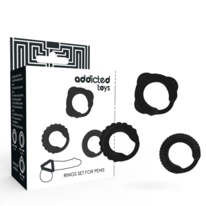 Vigoroso ADDICTED TOYS - CONJUNTO DE ANEL C - PRETO