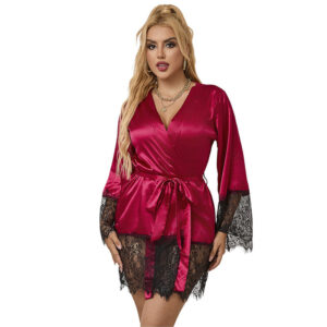 vVigoroso SUBBLIME - 953829 PIJAMAS ELEGANTES DE RENDA + TANGA VERMELHO L/XL