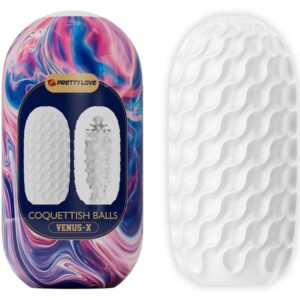 Vigoroso PRETTY LOVE - MASTURBADOR MASCULINO DE SILICONE COQUETTISH BALLS BRANCO