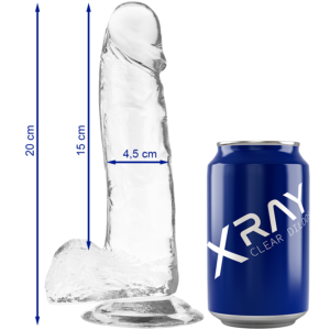 Vigoroso X RAY - DILDO TRANSPARENTE COM BOLAS 20 CM -O- 4.5 CM