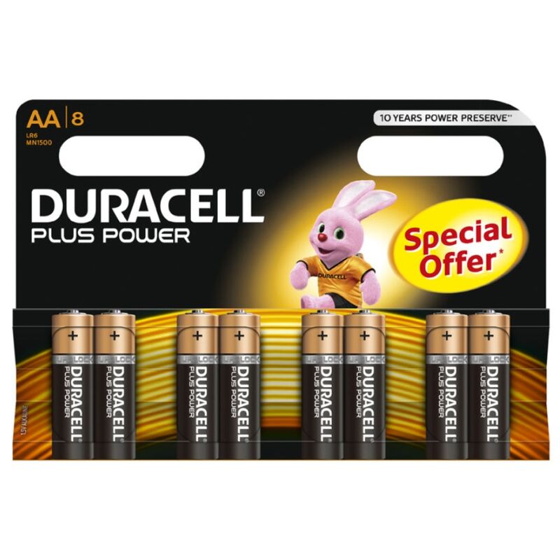 vVigoroso DURACELL - BATERIA PLUS POWER AA LR6 8UNIDADES