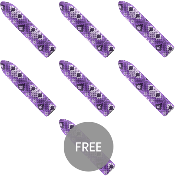Vigoroso CUSTOM BULLETS - SERPENTE RECARREGÁVEL BALA MAGNÉTICA ROXA 10 INTENSIDADES 6 + 1 GRÁTIS