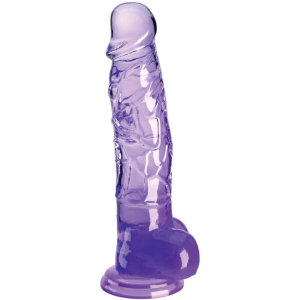 Vigoroso KING COCK - CLEAR PÊNIS REALÍSTICO COM BOLAS 16.5 CM ROXO