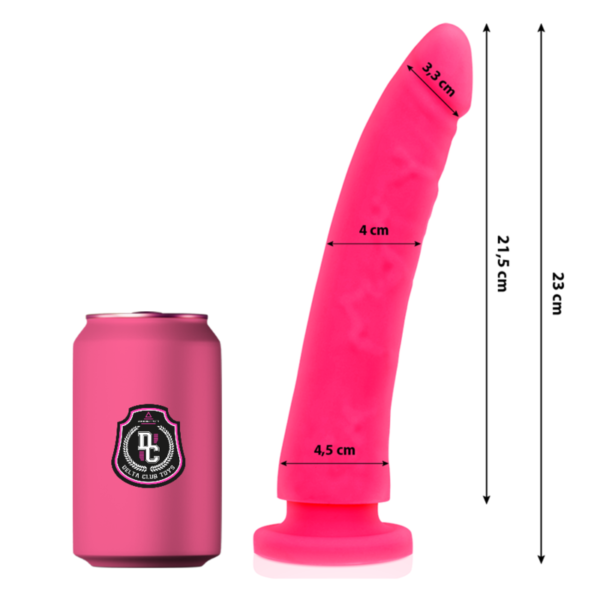 Vigoroso DELTA CLUB - TOYS DILDO MÉDICO DE SILICONE ROSA 23 CM -O- 4.5 CM