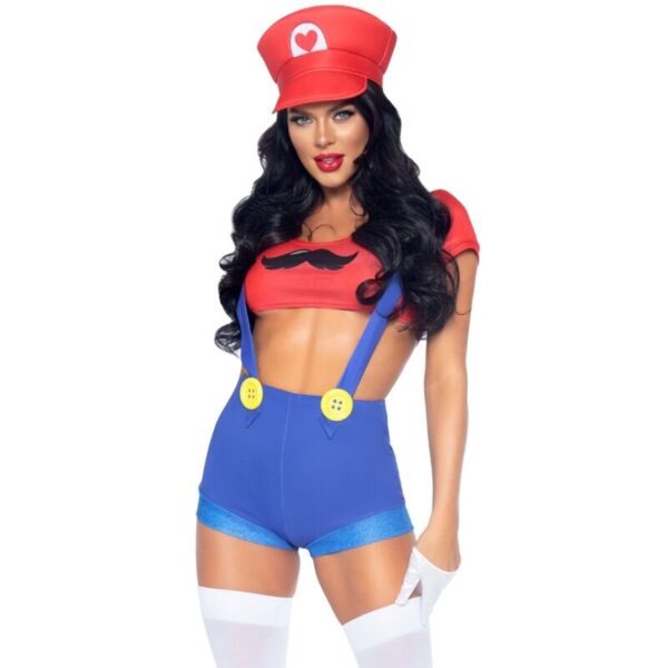 vVigoroso LEG AVENUE - FANTASIA SEXY MARIO BROS VERMELHO/AZUL M