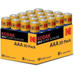 vVigoroso KODAK - MAX PILHA ALCALINA AAA LR03 PACOTE*20 PILHAS
