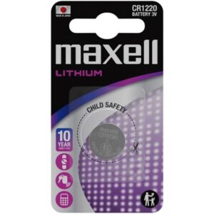 vVigoroso MAXELL - BATERIA DE LÍTIO BOTÃO CR1220 3V BLISTER*1