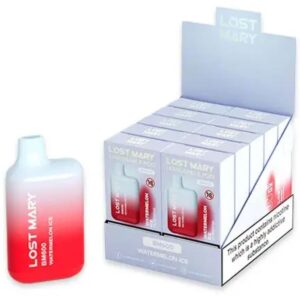 vVigoroso LOST MARY - (EXPOSITOR PROFESSIONAL PACK -10 UNIDADES) BM600 NICOTINE VAPER 2% DESCARTÁVEL WATERMELON ICE