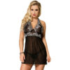 vVigoroso SUBBLIME - BABYDOLL WHITE FLORAL LACES BLACK L / XL
