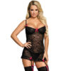 vVigoroso SUBBLIME - CHEMISE CORREIA GARTER COM ARCO-ROSA S / M