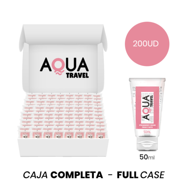 vVigoroso MOQ 200 - AQUA TRAVEL CREME DE MORANGO LUBRIFICANTE À BASE DE ÁGUA - 50 ML