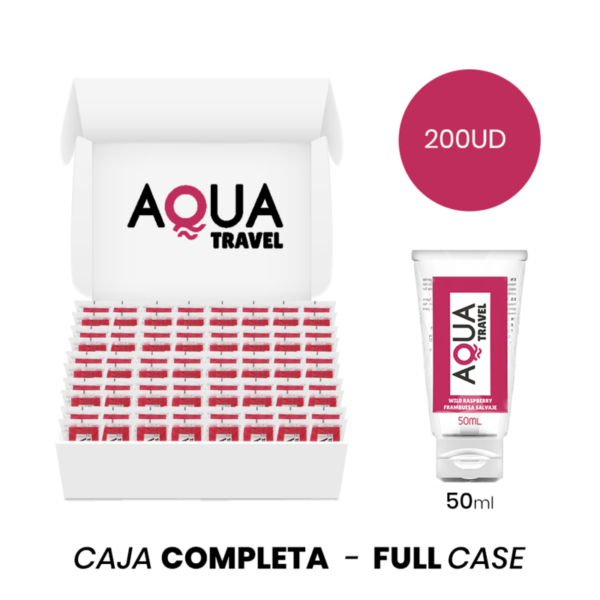vVigoroso MOQ 200 - AQUA TRAVEL LUBRIFICANTE À BASE DE ÁGUA SABOR DE FRAMBOESA SELVAGEM - 50 ML